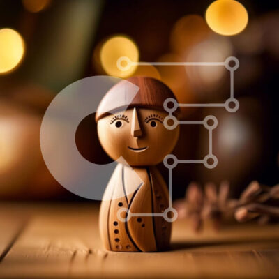 Intra Συλλεκτικό Ξύλινο Παζλ Plywood  4mm - Περίπλοκο ξύλινο άγαλμα ενός σοβαρού άνδρα που κάθεται σε ένα τραπέζι Σε Ξύλινο Κουτί - Διαστάσεις: 10x10 cm – 25 κομμάτια - Image 1