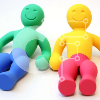 Intra Συλλεκτικό Ξύλινο Παζλ Plywood  4mm - Πολύχρωμες πλαστικές φιγούρες καθισμένες σε λευκή επιφάνεια Σε Ξύλινο Κουτί - Διαστάσεις Puzzle: 10x10 cm – 25 κομμάτια - Image 1