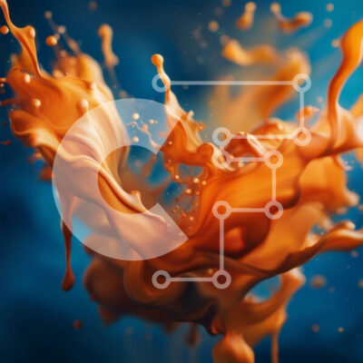 Intra Συλλεκτικό Ξύλινο Παζλ Plywood  4mm - Ζωντανή εικόνα πορτοκαλί υγρού που πιτσιλίζει στον αέρα Σε Ξύλινο Κουτί - Διαστάσεις Puzzle: 10x10 cm – 25 κομμάτια - Image 1