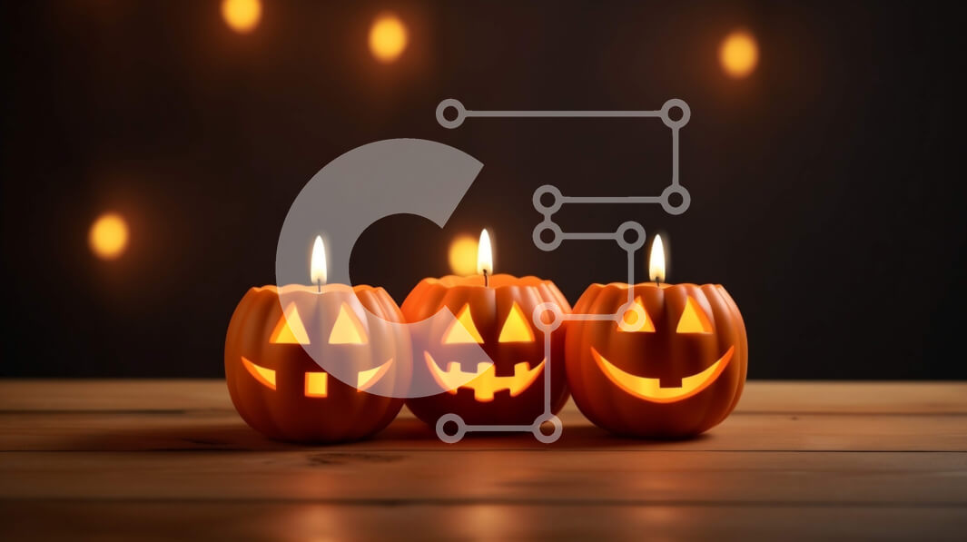 Intra Συλλεκτικό Ξύλινο Παζλ Plywood  4mm - Κεριά σε σχήμα κολοκύθας σε ένα ξύλινο τραπέζι Σε Ξύλινο Κουτί - Διαστάσεις Puzzle: 10x10 cm – 25 κομμάτια