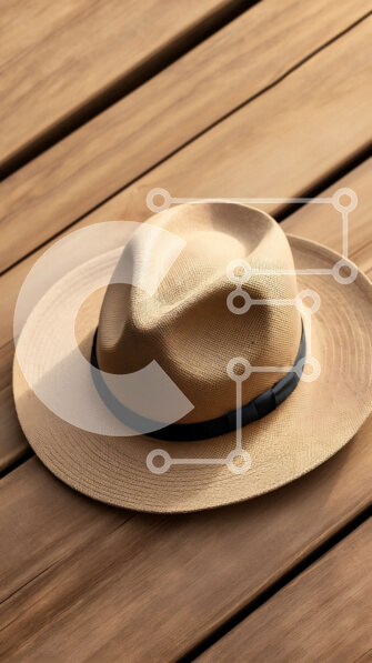 Intra Συλλεκτικό Ξύλινο Παζλ Plywood  4mm - Καπέλο Fedora σε ξύλινη επιφάνεια Σε Ξύλινο Κουτί - Διαστάσεις Puzzle: 10x10 cm – 25 κομμάτια