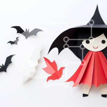 Intra Συλλεκτικό Ξύλινο Παζλ Plywood  4mm - Αξιολάτρευτη μάγισσα κομμένη από χαρτί για το Halloween Σε Ξύλινο Κουτί - Διαστάσεις Puzzle: 10x10 cm – 25 κομμάτια - Image 1