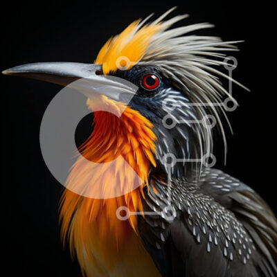 Intra Συλλεκτικό Ξύλινο Παζλ Plywood  4mm - Ζωντανό πουλί με μακρύ ράμφος - πολύχρωμη φτερωτή ομορφιά Σε Ξύλινο Κουτί - Διαστάσεις: 10x10 cm – 25 κομμάτια - Image 1