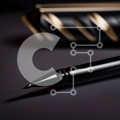 Intra Συλλεκτικό Ξύλινο Παζλ Plywood  4mm - Κομψή εικόνα ενός μαύρου στυλό με χρυσές πινελιές Σε Ξύλινο Κουτί - Διαστάσεις: 10x10 cm – 25 κομμάτια - Image 1