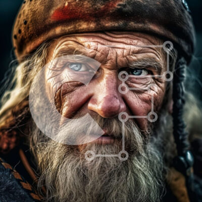 Intra Συλλεκτικό Ξύλινο Παζλ Plywood  4mm - Πορτρέτο ενός σοβαρού γέρου με λευκή γενειάδα και μαύρο καπέλο Σε Ξύλινο Κουτί - Διαστάσεις Puzzle: 10x10 cm – 25 κομμάτια - Image 1