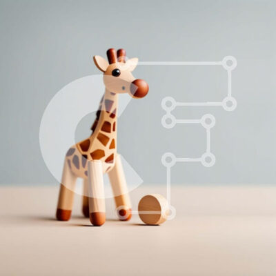 Intra Συλλεκτικό Ξύλινο Παζλ Plywood 4mm - Αξιολάτρευτο ξύλινο παιχνίδι καμηλοπάρδαλης που κάθεται σε ένα τραπέζι Σε Ξύλινο Κουτί - Διαστάσεις: 10x10 cm – 25 κομμάτια - Image 1