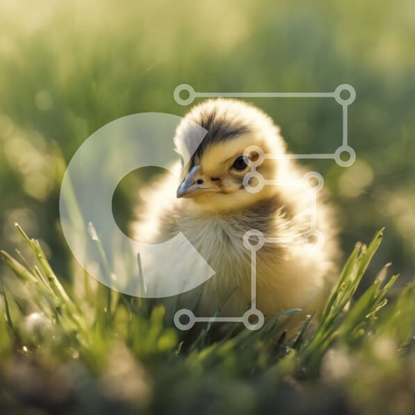 Intra Συλλεκτικό Ξύλινο Παζλ Plywood  4mm - Κίτρινο νεοσσό σε ένα χωράφι με πράσινο γρασίδι Σε Ξύλινο Κουτί - Διαστάσεις: 10x10 cm – 25 κομμάτια