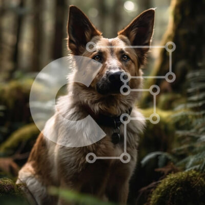 Intra Συλλεκτικό Ξύλινο Παζλ Plywood 4mm - Αξιολάτρευτη εικόνα του γερμανικού ποιμενικού σκύλου στο δάσος Σε Ξύλινο Κουτί - Διαστάσεις: 10x10 cm – 25 κομμάτια - Image 1