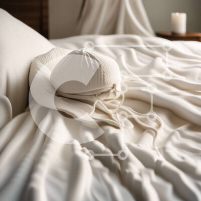 Intra Συλλεκτικό Ξύλινο Παζλ Plywood  4mm - Μινιμαλιστικό υπνοδωμάτιο με λευκά σεντόνια και καπέλο στο κρεβάτι Σε Ξύλινο Κουτί - Διαστάσεις Puzzle: 10x10 cm – 25 κομμάτια - Image 1