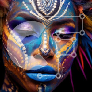 Intra Συλλεκτικό Ξύλινο Παζλ Plywood  4mm - Πολύχρωμη βαφή προσώπου και φτερά στα μαλλιά Σε Ξύλινο Κουτί - Διαστάσεις Puzzle: 10x10 cm – 25 κομμάτια