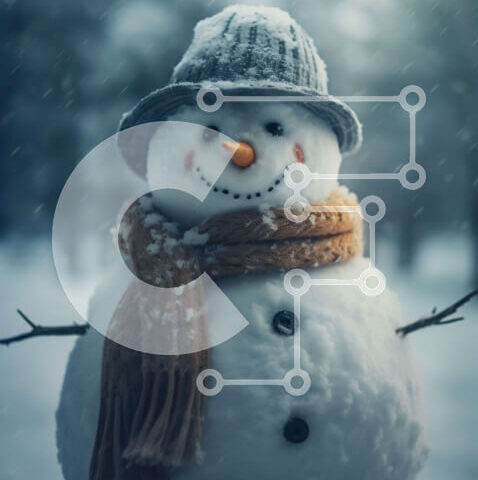 Intra Συλλεκτικό Ξύλινο Παζλ Plywood  4mm - Winter Wonderland: Εικόνα ενός χιονάνθρωπου στο χιόνι Σε Ξύλινο Κουτί - Διαστάσεις Puzzle: 10x10 cm – 25 κομμάτια - Image 1