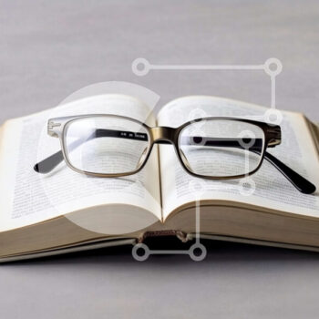 Intra Συλλεκτικό Ξύλινο Παζλ Plywood  4mm - Κομψό και διανοητικό: Ανοιχτό βιβλίο με γυαλιά φωτογραφία Σε Ξύλινο Κουτί - Διαστάσεις Puzzle: 10x10 cm – 25 κομμάτια - Image 1