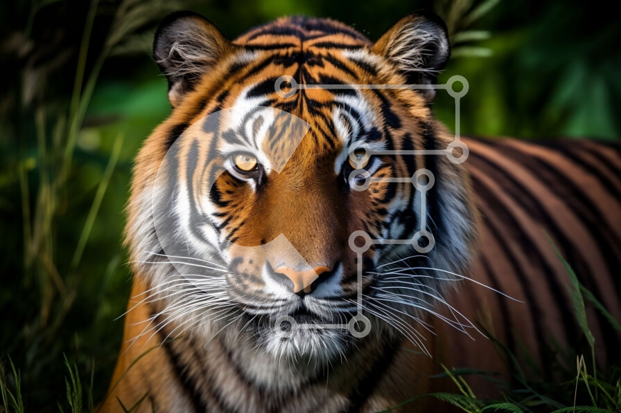 Intra Συλλεκτικό Ξύλινο Παζλ Plywood  4mm - Εκπληκτική εικόνα μιας τίγρης στην άγρια ​​φύση Σε Ξύλινο Κουτί - Διαστάσεις: 10x10 cm – 25 κομμάτια