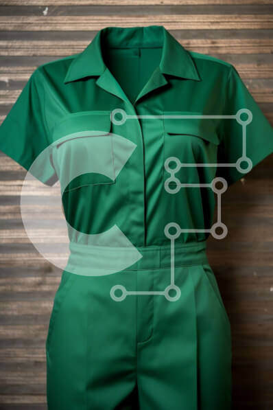 Intra Συλλεκτικό Ξύλινο Παζλ Plywood  4mm - Κομψή πράσινη φόρμα με κοντό μανίκι Σε Ξύλινο Κουτί - Διαστάσεις Puzzle: 10x10 cm – 25 κομμάτια