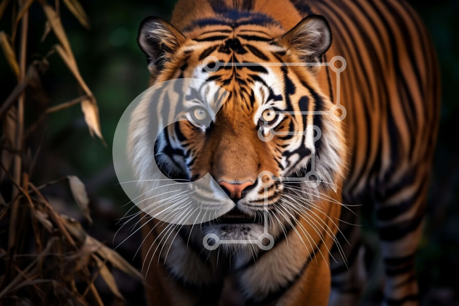 Intra Συλλεκτικό Ξύλινο Παζλ Plywood  4mm - Εκπληκτική εικόνα μιας τίγρης στην άγρια ​​φύση Σε Ξύλινο Κουτί - Διαστάσεις: 10x10 cm – 25 κομμάτια