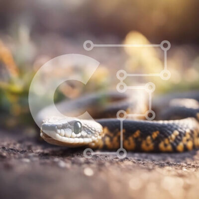 Intra Συλλεκτικό Ξύλινο Παζλ Plywood  4mm - Κοντινή όψη του κεφαλιού ενός μαύρου φιδιού Mamba Σε Ξύλινο Κουτί - Διαστάσεις: 10x10 cm – 25 κομμάτια - Image 1