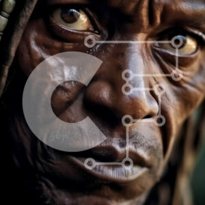 Intra Συλλεκτικό Ξύλινο Παζλ Plywood  4mm - Πορτρέτο ενός ατόμου με εκφραστικά μάτια Σε Ξύλινο Κουτί - Διαστάσεις Puzzle: 10x10 cm – 25 κομμάτια