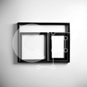 Intra Συλλεκτικό Ξύλινο Παζλ Plywood  4mm - Μινιμαλιστικό μαύρο πλαίσιο σε λευκό τοίχο Σε Ξύλινο Κουτί - Διαστάσεις Puzzle: 10x10 cm – 25 κομμάτια