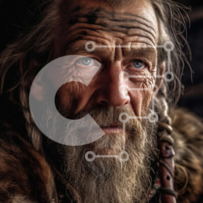 Intra Συλλεκτικό Ξύλινο Παζλ Plywood  4mm - Πορτρέτο ενός ηλικιωμένου με λευκή γενειάδα και σακάκι με επένδυση από γούνα Σε Ξύλινο Κουτί - Διαστάσεις Puzzle: 10x10 cm – 25 κομμάτια - Image 1