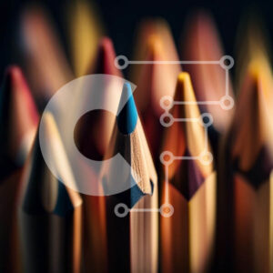 Intra Συλλεκτικό Ξύλινο Παζλ Plywood  4mm - Ζωντανή εικόνα με πολύχρωμα μολύβια που τακτοποιούνται σε κύκλο Σε Ξύλινο Κουτί - Διαστάσεις: 10x10 cm – 25 κομμάτια