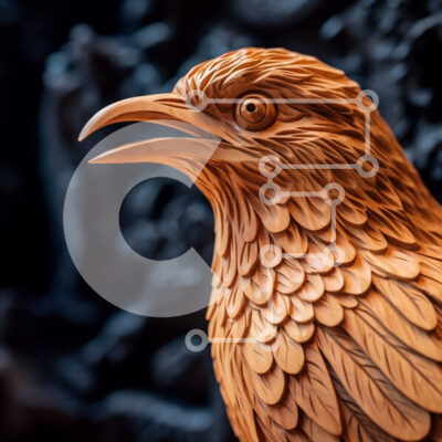 Intra Συλλεκτικό Ξύλινο Παζλ Plywood  4mm - Περίπλοκη ξυλογλυπτική πουλιών με ανοιχτά φτερά Σε Ξύλινο Κουτί - Διαστάσεις Puzzle: 10x10 cm – 25 κομμάτια - Image 1