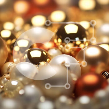 Intra Συλλεκτικό Ξύλινο Παζλ Plywood  4mm - Στολίδια από χρυσό, ασήμι και λευκή μπάλα στο τραπέζι Σε Ξύλινο Κουτί - Διαστάσεις Puzzle: 10x10 cm – 25 κομμάτια - Image 1