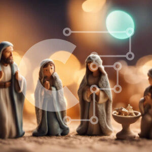 Intra Συλλεκτικό Ξύλινο Παζλ Plywood  4mm - Σκηνή της Γέννησης με τον Ιησού, τη Μαρία, τον Ιωσήφ και τους Τρεις Σοφούς Σε Ξύλινο Κουτί - Διαστάσεις Puzzle: 10x10 cm – 25 κομμάτια