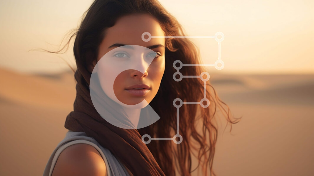 Intra Συλλεκτικό Ξύλινο Παζλ Plywood  4mm - Γυναίκα με μακριά καστανά μαλλιά στην έρημο Σε Ξύλινο Κουτί - Διαστάσεις Puzzle: 10x10 cm – 25 κομμάτια