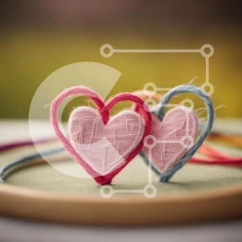 Intra Συλλεκτικό Ξύλινο Παζλ Plywood  4mm - Διακοσμήσεις με κέντημα με τσέρκι σε σχήμα καρδιάς Σε Ξύλινο Κουτί - Διαστάσεις Puzzle: 10x10 cm – 25 κομμάτια - Image 1