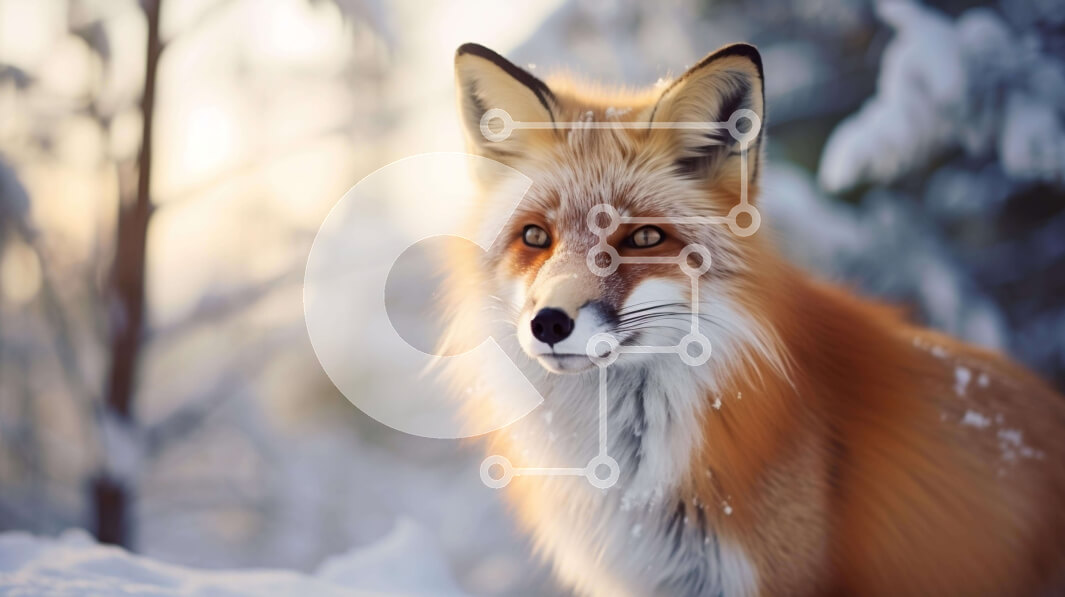 Intra Συλλεκτικό Ξύλινο Παζλ Plywood  4mm - Κόκκινη αλεπού στο χιόνι Σε Ξύλινο Κουτί - Διαστάσεις: 10x10 cm – 25 κομμάτια