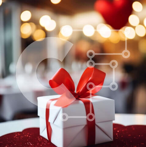 Intra Συλλεκτικό Ξύλινο Παζλ Plywood 4mm - Κουτί δώρου με κόκκινη κορδέλα και χαλάκι σε σχήμα καρδιάς Σε Ξύλινο Κουτί - Διαστάσεις Puzzle: 10x10 cm – 25 κομμάτια - Image 1