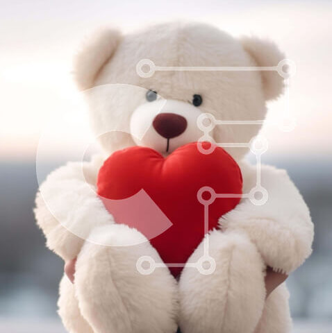 Intra Συλλεκτικό Ξύλινο Παζλ Plywood 4mm - Teddy Bear που κρατά μια καρδιά Σε Ξύλινο Κουτί - Διαστάσεις Puzzle: 10x10 cm – 25 κομμάτια - Image 1