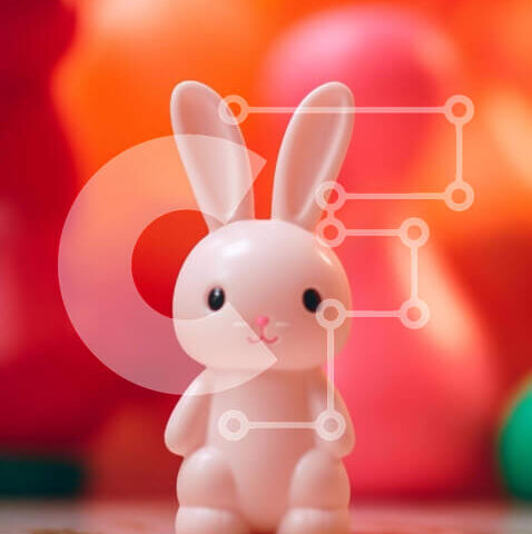 Intra Συλλεκτικό Ξύλινο Παζλ Plywood  4mm - Πασχαλινό παιχνίδι λαγουδάκι και πολύχρωμες πλαστικές μπάλες Σε Ξύλινο Κουτί - Διαστάσεις Puzzle: 10x10 cm – 25 κομμάτια - Image 1