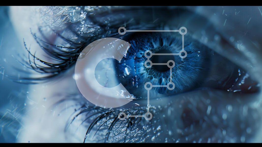 Intra Συλλεκτικό Ξύλινο Παζλ Plywood  4mm - Γυναικείο μπλε μάτι με σταγονίδια νερού Σε Ξύλινο Κουτί - Διαστάσεις Puzzle: 10x10 cm – 25 κομμάτια