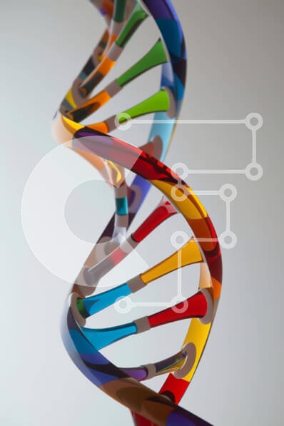 Intra Συλλεκτικό Ξύλινο Παζλ Plywood  4mm - Κοντινό πλάνο πολύχρωμο σκέλος DNA Σε Ξύλινο Κουτί - Διαστάσεις Puzzle: 10x10 cm – 25 κομμάτια