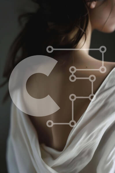 Intra Συλλεκτικό Ξύλινο Παζλ Plywood  4mm - Κομψό πίσω πορτρέτο μιας γυναίκας στα λευκά Σε Ξύλινο Κουτί - Διαστάσεις Puzzle: 10x10 cm – 25 κομμάτια