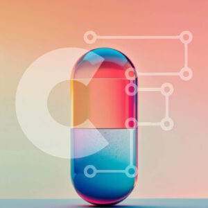 Intra Συλλεκτικό Ξύλινο Παζλ Plywood  4mm - Πολύχρωμο αιωρούμενο χάπι σε ζωντανό φόντο Σε Ξύλινο Κουτί - Διαστάσεις Puzzle: 10x10 cm – 25 κομμάτια