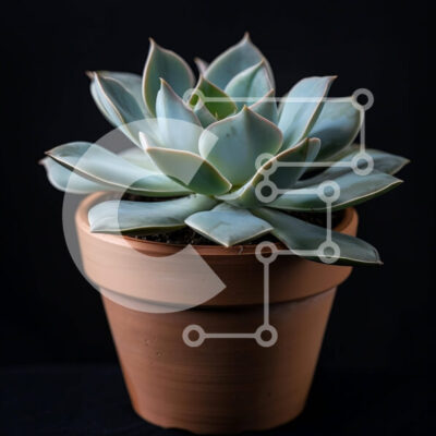 Intra Συλλεκτικό Ξύλινο Παζλ Plywood 4mm - Παχύφυτο σε γλάστρα σε μαύρο φόντο Σε Ξύλινο Κουτί - Διαστάσεις: 10x10 cm – 25 κομμάτια - Image 1