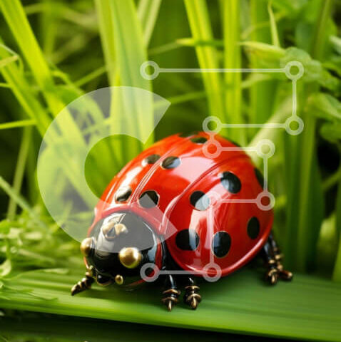 Intra Συλλεκτικό Ξύλινο Παζλ Plywood  4mm - Ειδώλιο πασχαλίτσας στο πράσινο γρασίδι Σε Ξύλινο Κουτί - Διαστάσεις: 10x10 cm – 25 κομμάτια - Image 1