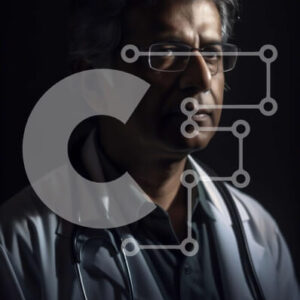 Intra Συλλεκτικό Ξύλινο Παζλ Plywood  4mm - Σοβαρός άνδρας γιατρός με λευκό παλτό εργαστηρίου και στηθοσκόπιο Σε Ξύλινο Κουτί - Διαστάσεις Puzzle: 10x10 cm – 25 κομμάτια