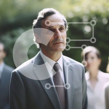 Intra Συλλεκτικό Ξύλινο Παζλ Plywood  4mm - Επιτυχημένη επαγγελματική συνάντηση σε πάρκο ή κήπο Σε Ξύλινο Κουτί - Διαστάσεις Puzzle: 10x10 cm – 25 κομμάτια - Image 1