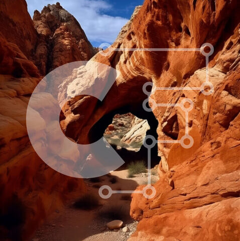 Intra Συλλεκτικό Ξύλινο Παζλ Plywood  4mm - Εκπληκτική εικόνα ενός σχηματισμού κόκκινης αψίδας βράχου σε ένα τοπίο της ερήμου Σε Ξύλινο Κουτί - Διαστάσεις: 10x10 cm – 25 κομμάτια - Image 1