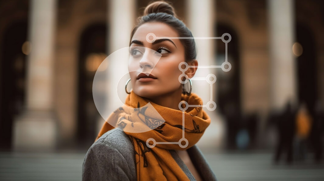 Intra Συλλεκτικό Ξύλινο Παζλ Plywood  4mm - Γυναίκα με στοχαστική έκφραση που στέκεται μπροστά από το κτίριο του πύργου του ρολογιού Σε Ξύλινο Κουτί - Διαστάσεις Puzzle: 10x10 cm – 25 κομμάτια