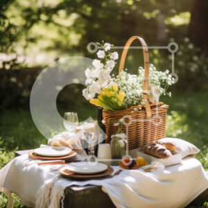 Intra Συλλεκτικό Ξύλινο Παζλ Plywood  4mm - Όμορφη εικόνα ενός πικ-νικ στο πάρκο μια ηλιόλουστη μέρα Σε Ξύλινο Κουτί - Διαστάσεις Puzzle: 10x10 cm – 25 κομμάτια