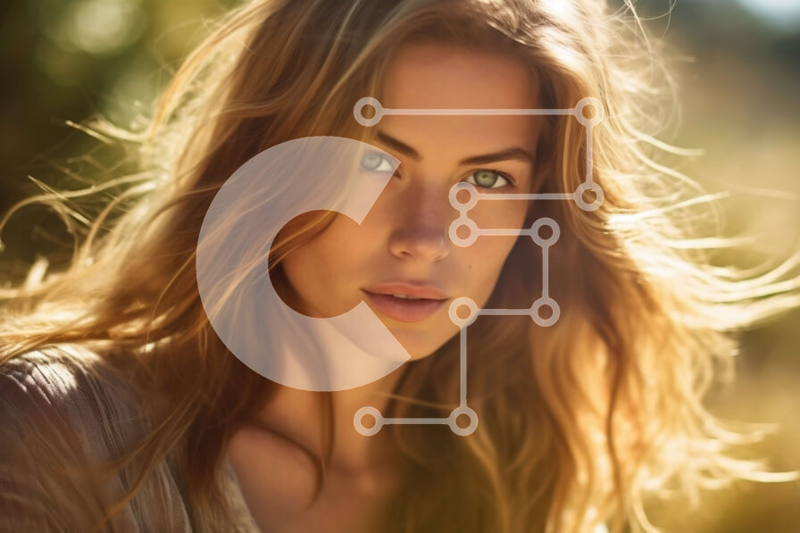 Intra Συλλεκτικό Ξύλινο Παζλ Plywood  4mm - Εκπληκτική εικόνα μιας νεαρής γυναίκας σε ένα χωράφι με μαλλιά φουσκωμένα από τον άνεμο Σε Ξύλινο Κουτί - Διαστάσεις Puzzle: 10x10 cm – 25 κομμάτια