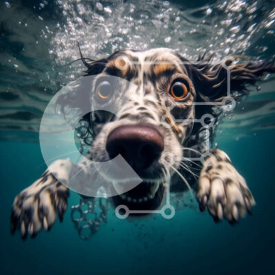 Intra Συλλεκτικό Ξύλινο Παζλ Plywood 4mm - Αξιολάτρευτη εικόνα σκύλου που κολυμπάει με γλώσσα έξω Σε Ξύλινο Κουτί - Διαστάσεις: 10x10 cm – 25 κομμάτια - Image 1