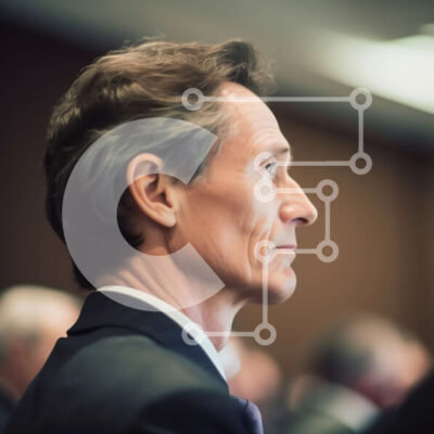 Intra Συλλεκτικό Ξύλινο Παζλ Plywood 4mm - Σοβαρός επιχειρηματίας που στέκεται μπροστά από μια ομάδα ανθρώπων Σε Ξύλινο Κουτί - Διαστάσεις Puzzle: 10x10 cm – 25 κομμάτια - Image 1