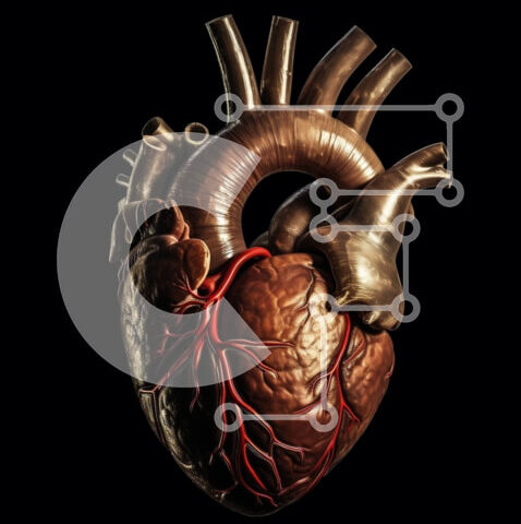Intra Συλλεκτικό Ξύλινο Παζλ Plywood 4mm - Ασπρόμαυρη εικόνα μιας μεταλλικής ανθρώπινης καρδιάς με σωλήνες και καλώδια Σε Ξύλινο Κουτί - Διαστάσεις Puzzle: 10x10 cm – 25 κομμάτια - Image 1