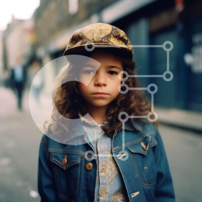 Intra Συλλεκτικό Ξύλινο Παζλ Plywood 4mm - Μελαγχολικό πορτρέτο ενός νεαρού κοριτσιού στην πόλη Σε Ξύλινο Κουτί - Διαστάσεις Puzzle: 10x10 cm – 25 κομμάτια - Image 1