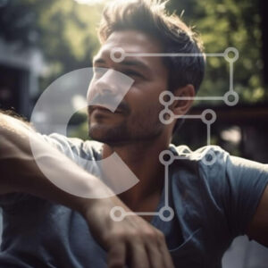 Intra Συλλεκτικό Ξύλινο Παζλ Plywood  4mm - Άτομο που κάθεται σε έναν πάγκο κοιτάζοντας την απόσταση Σε Ξύλινο Κουτί - Διαστάσεις Puzzle: 10x10 cm – 25 κομμάτια